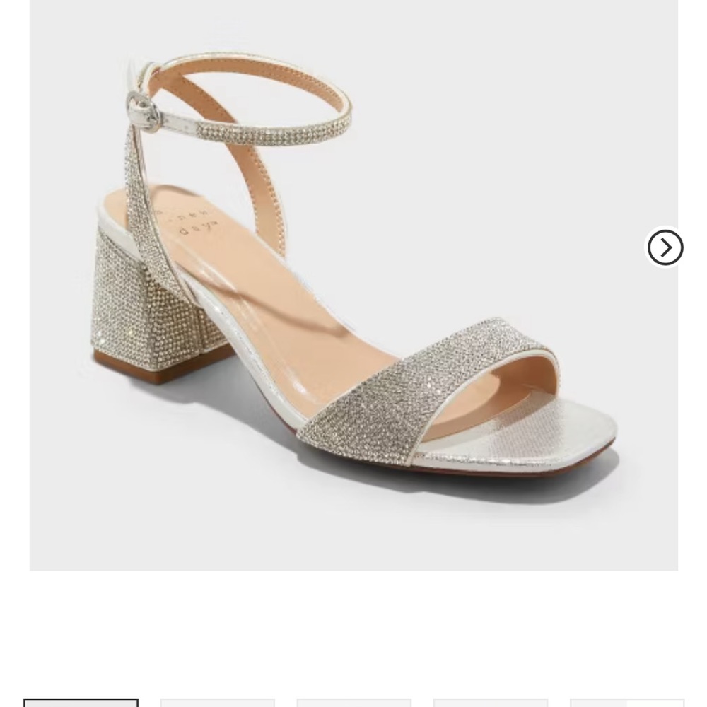 Elegant Silver Block Heel Sandals